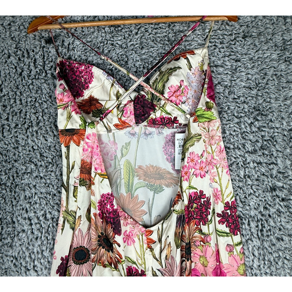 Katie Mae Tara Dress XL Pink Daisy Floral Print Maxi Dress Satin Gown MSRP $298 - Picture 9 of 14